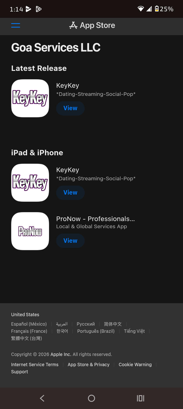 Global Apps On Apple Appstore
